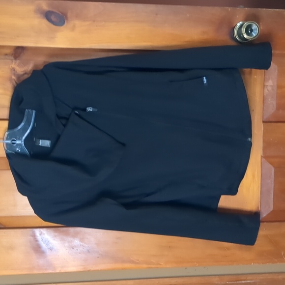 HYBA* crossover neck long sleeve fitted black size M work out jacket - Picture 10 of 10